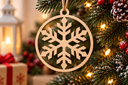 Christmas Snowflake Ornament SVG, an Object Graphic by Libby Wishes (Thumbnail 1 of 3)