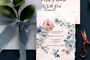 Blue Watercolor Flowers, a Background Graphic by Twigs and Twine (Thumbnail 2 of 10)