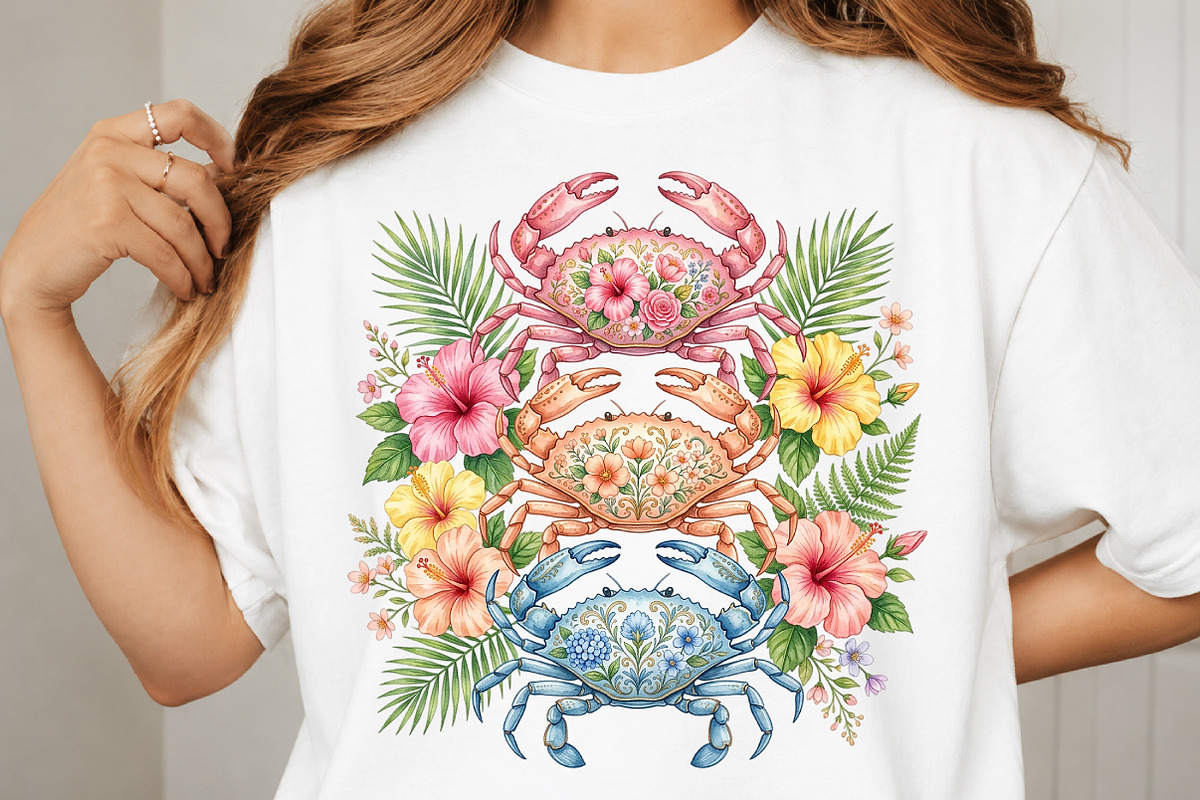 Floral Crab Coastal Summer Beach PNG, a Transportation Illustration by Digital Artistic99 (Photo 4 of 8)