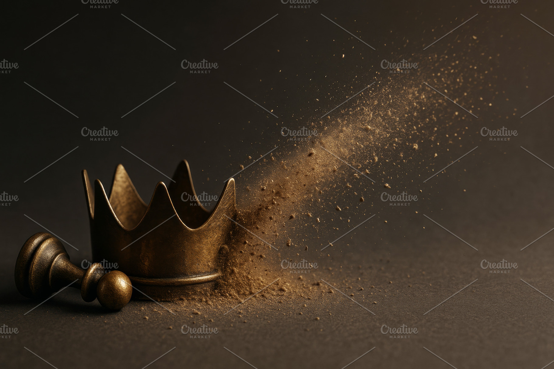 Crown disintegrating with pawn piece, a Photo by Dvoevnore photos