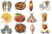 Summer Watercolor  Clipart, an Illustration by Designworld (Thumbnail 2 of 5)