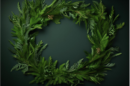 Christmas wreath forming a circle on, a Holiday Photo by Ylivdesign