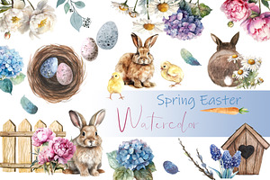 Watercolor Clipart, Easter Clipart
