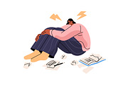 People with creative burnout concept, a Person Illustration by PaperTrident (Thumbnail 5 of 6)