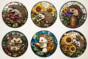 Spring Hedgehog Stained Glass Bundle, an Illustration by RobertsArt (Thumbnail 4 of 5)