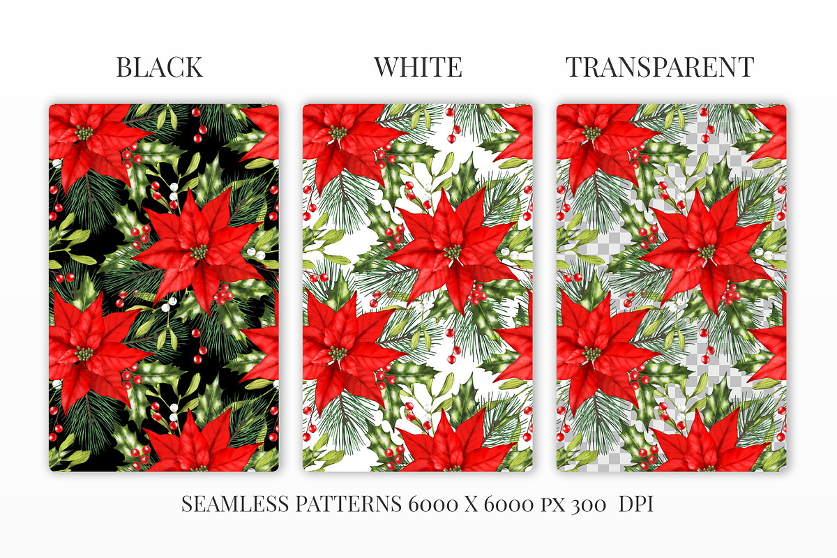 Poinsettia seamless pattern png., a Pattern Graphic by ARTVracovska (Photo 3 of 6)