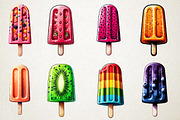 Watercolor Summer Ice-Cream Clipart, an Illustration by RobertsArt (Thumbnail 5 of 5)