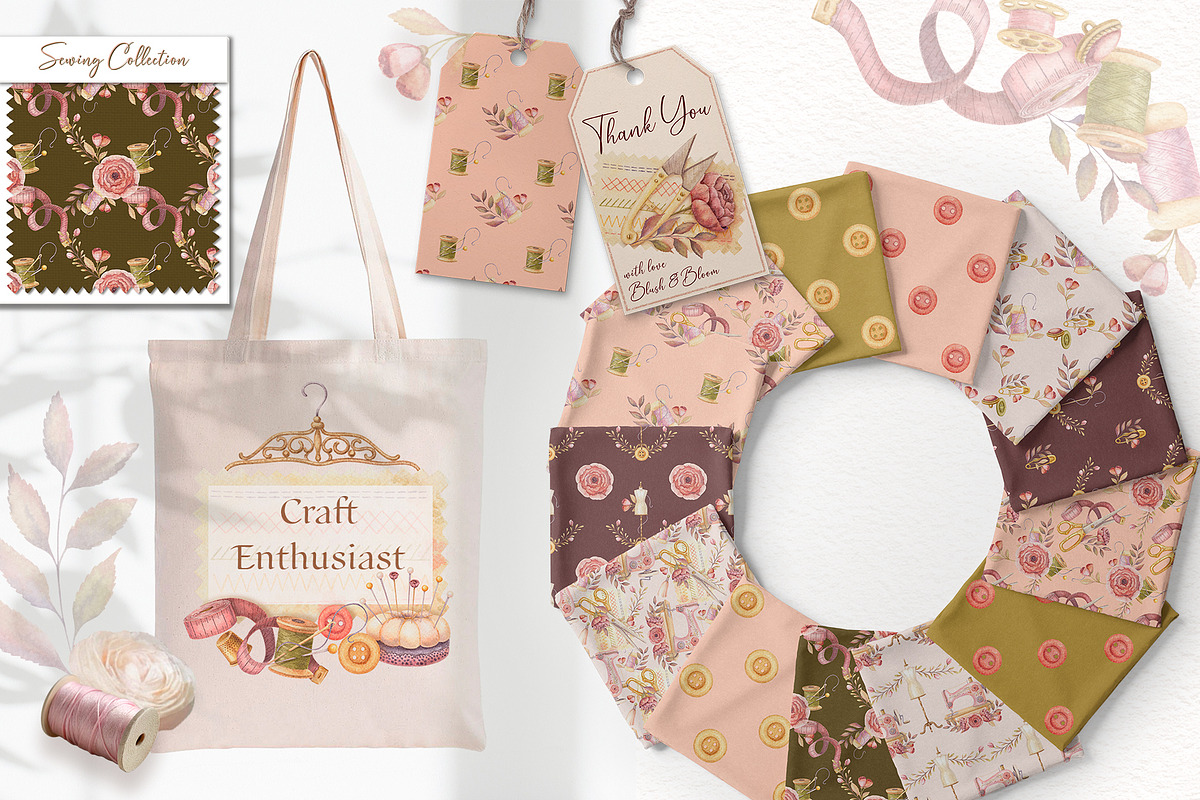 Watercolor Sewing Collection, an Illustration by Nadya Saen Art (Photo 4 of 12)