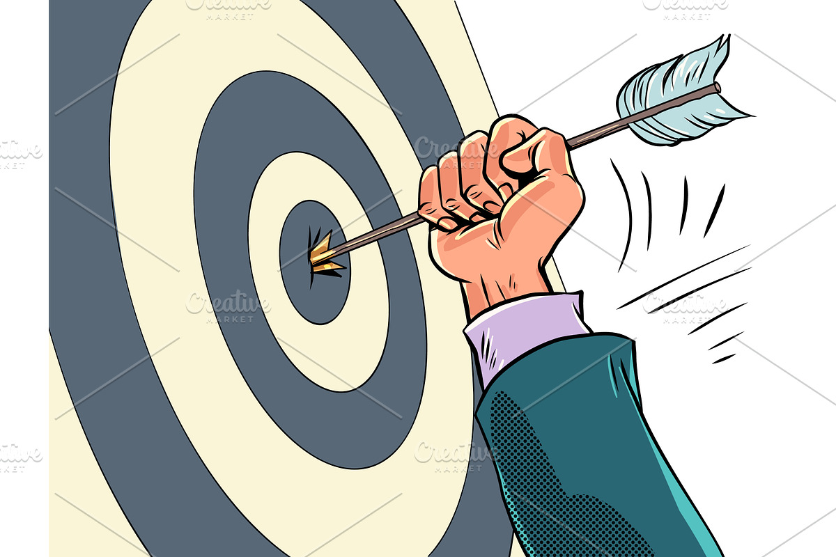 The arrow hits the target, a Person Illustration by rogistok