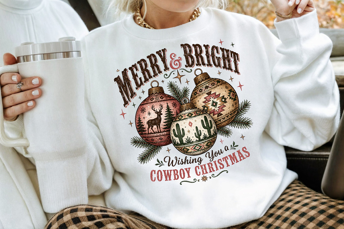 Wishing You A Cowboy Christmas PNG, a Seasonal Illustration by Creative Art (Photo 3 of 3)