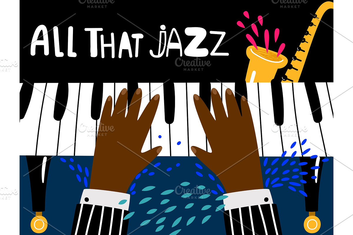 Jazz piano poster. Blues and jazz, a Background Graphic by Stock-Smart-Start