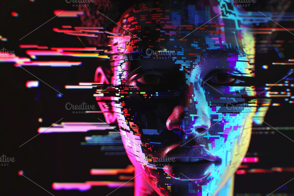 90 Glitch faces, a Person Illustration by Handmadefont (Photo 21 of 94)
