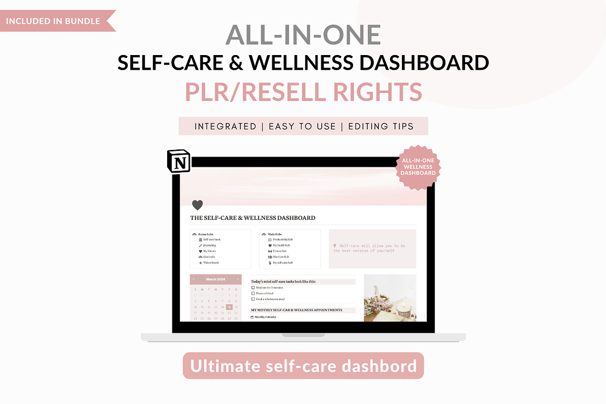 Notion template bundle dashboard, a Templates & Theme by Cate Creates (Photo 11 of 12)