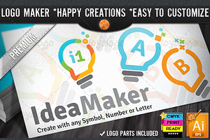Flat Colorful Idea Logo Maker Set