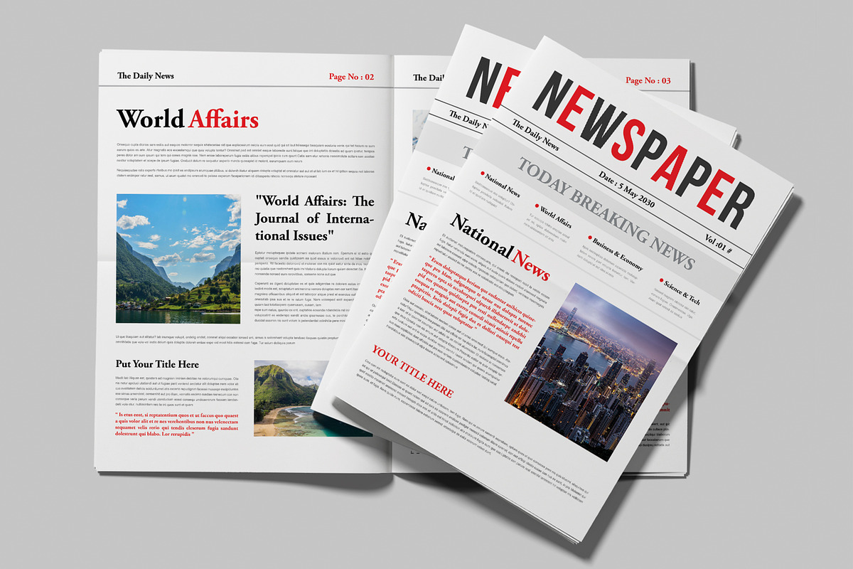 New News Paper Design Layout, a Stationery Template by MightyDesign (Photo 1 of 7)