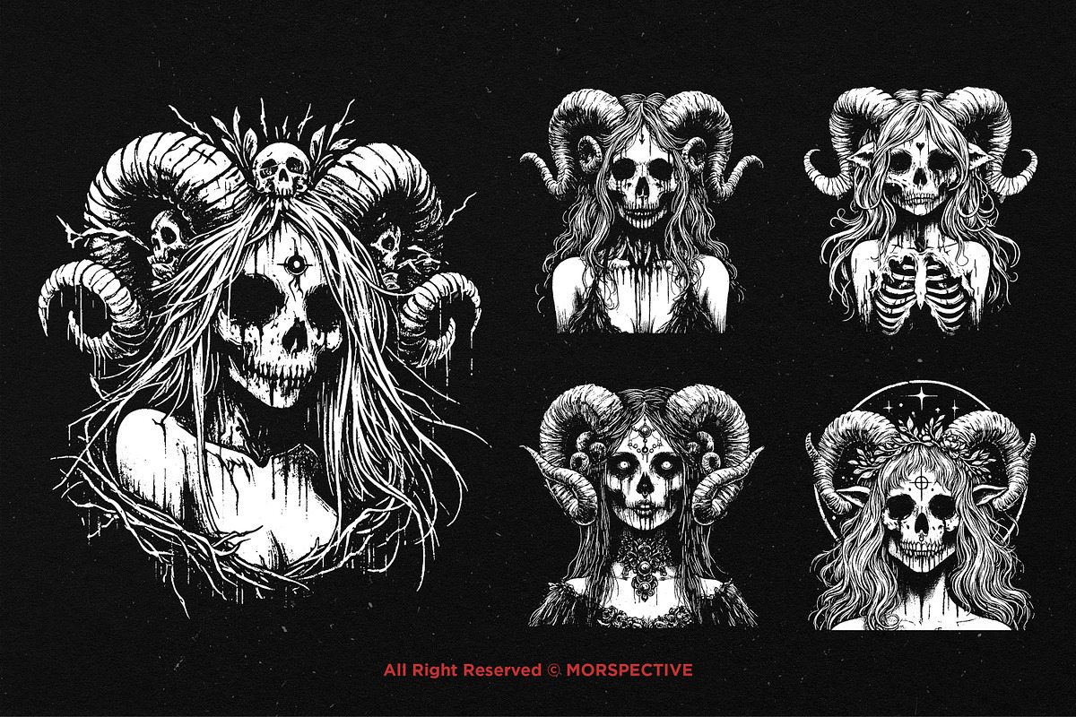 10 Bundle Dark Art Nymph Girl Fairy, an Illustration by Morspective (Photo 5 of 7)