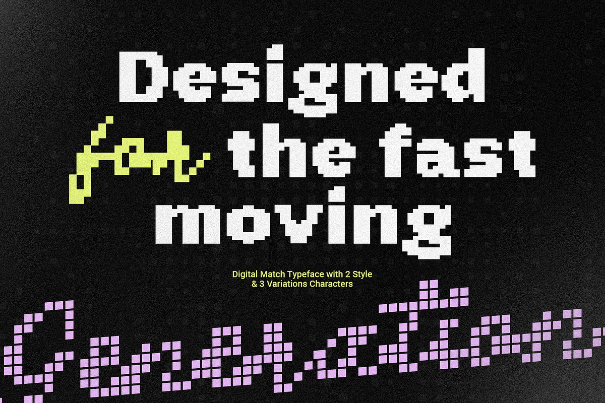 Digital Match - Pixel Font Duo, a Sans Serif Font by Bale Type (Photo 3 of 9)