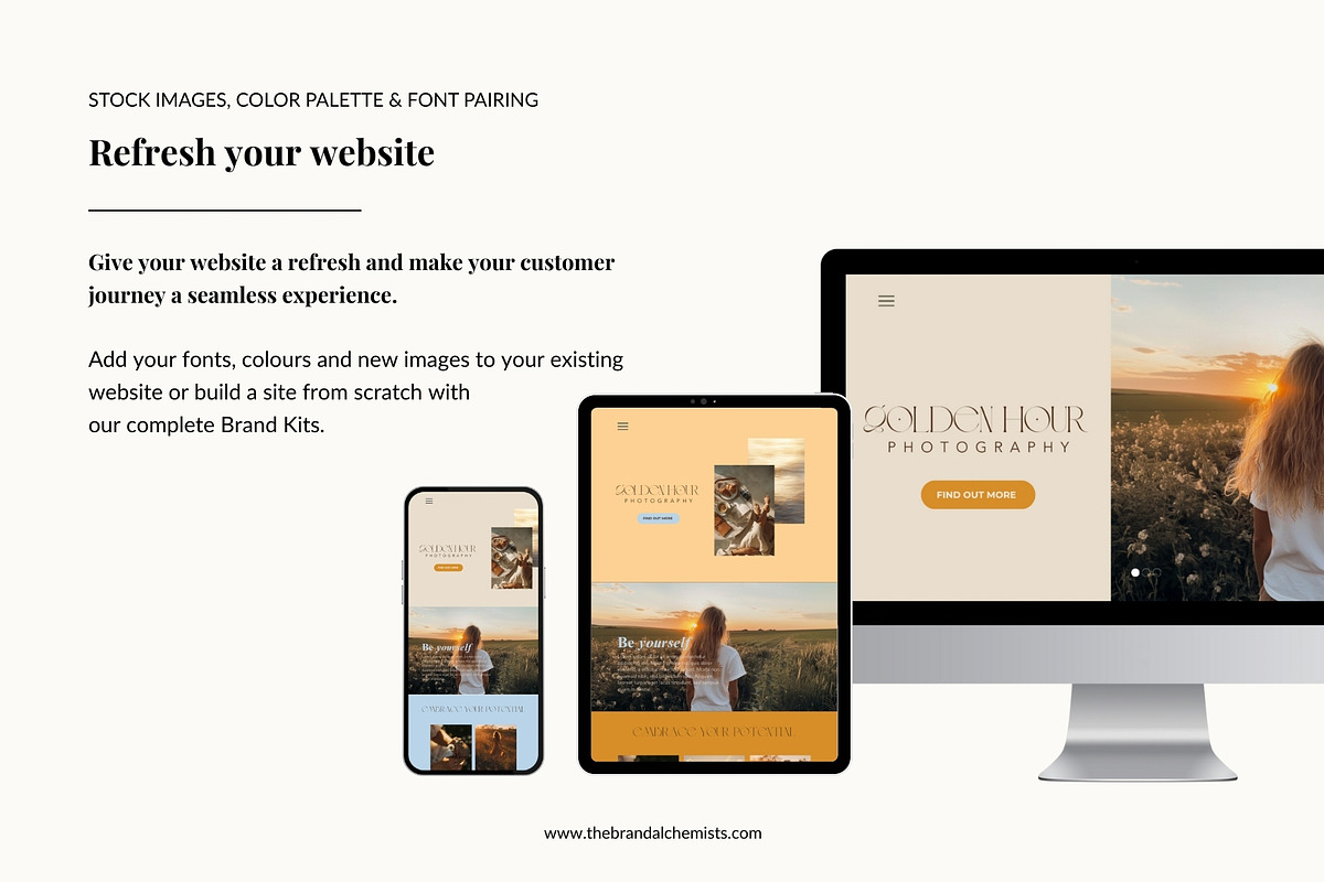 Golden Hour Brand Kit + Stock Images, a Branding & Logo Template by The Brand Alchemists (Photo 4 of 10)