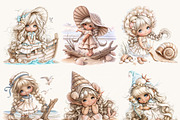 Whimsical Cute Beach Girl Clipart, a Person Illustration by Design Scotch (Thumbnail 4 of 7)