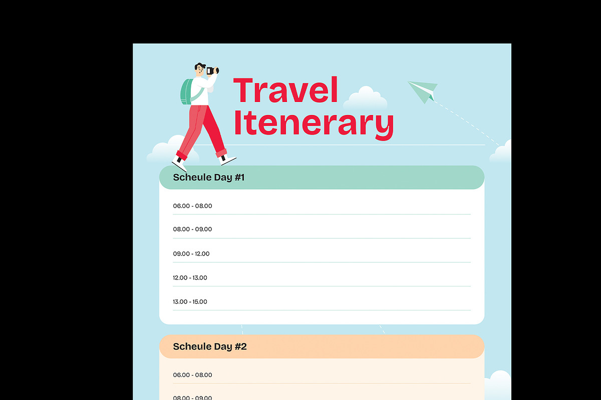 Travel Itinerary Planner, a Stationery Template by Neermana (Photo 3 of 4)