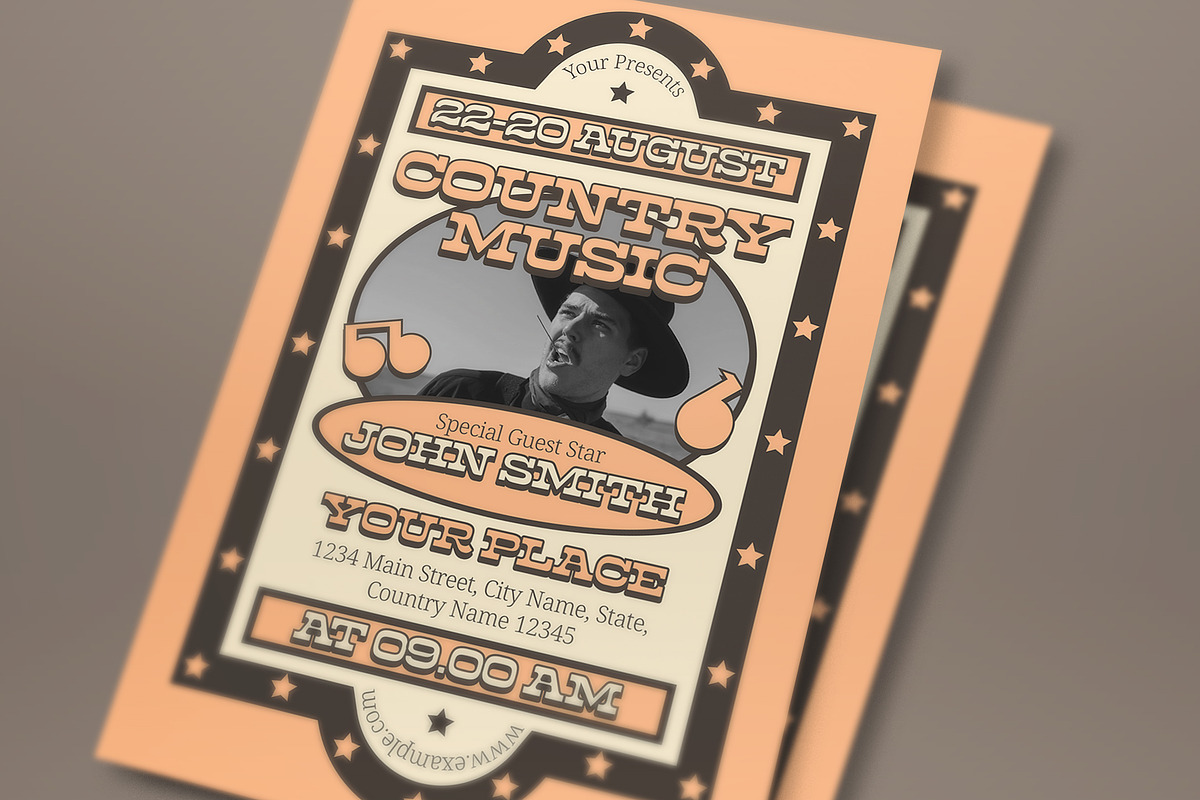 Country Music Concert Flyer Set, a Flyer Template by graphicook (Photo 2 of 3)