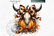 Fall Western coquette bow pumpkins, a Seasonal Illustration by ThatsDesignArt (Thumbnail 5 of 10)