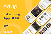 Edupi - E-Learning App Design UI Kit, an App Template by Capi Product (Thumbnail 1 of 6)