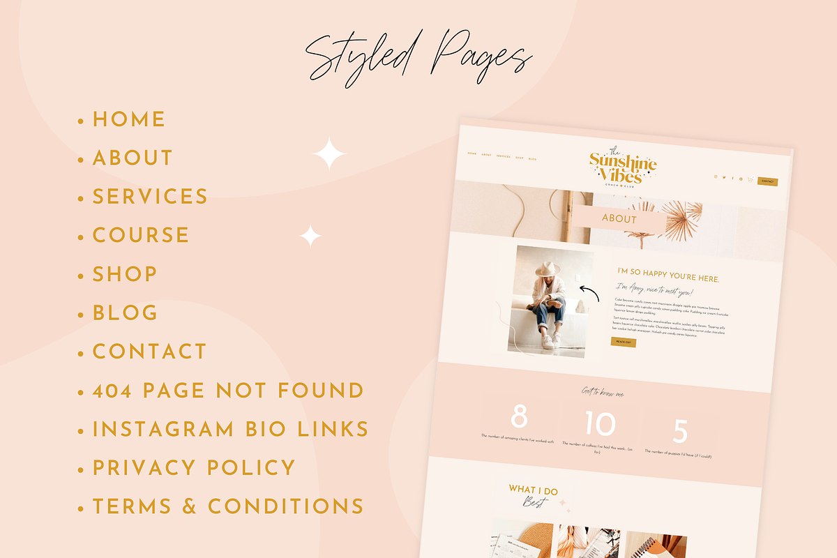 Squarespace Template Sunshine Vibes, a Squarespace Template by Design Pixie (Photo 5 of 8)