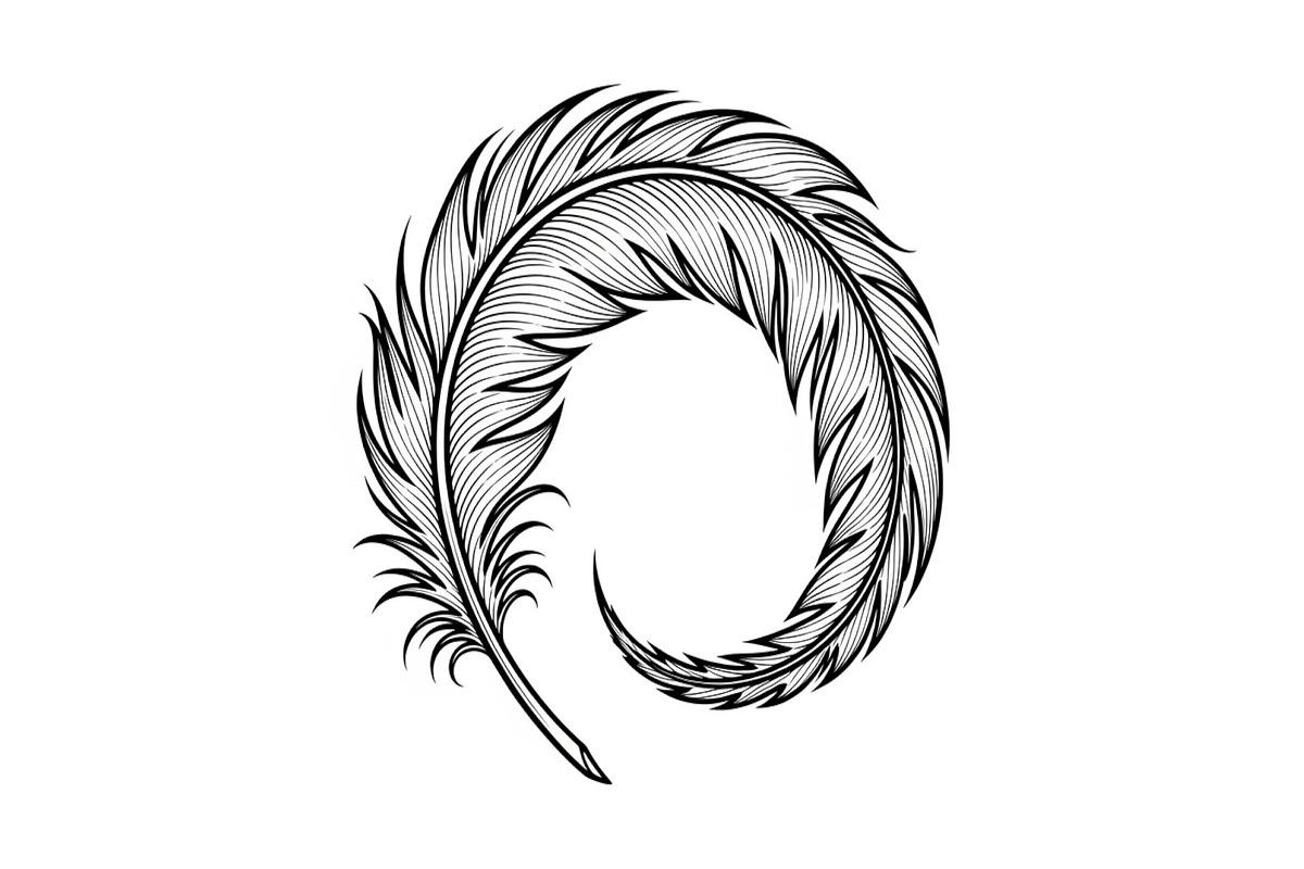Vintage Feather Swirl SVG Bundle, an Illustration by Creativeshirt (Photo 12 of 31)
