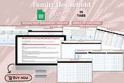 Spreadsheet Family Household Planner, a Templates & Theme by bellaROSEworkshop (Thumbnail 2 of 6)