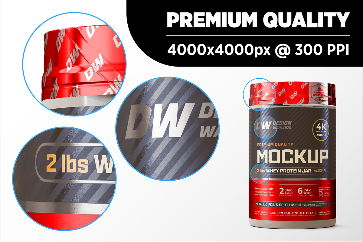 2lb Whey Protein Jar Mockup B3-Pro, a Packaging Mockup by Design Warlord (Photo 12 of 16)