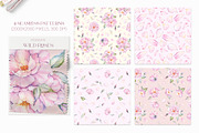 Watercolor Roses Clipart & Patterns, an Illustration by PicByKate (Thumbnail 6 of 7)