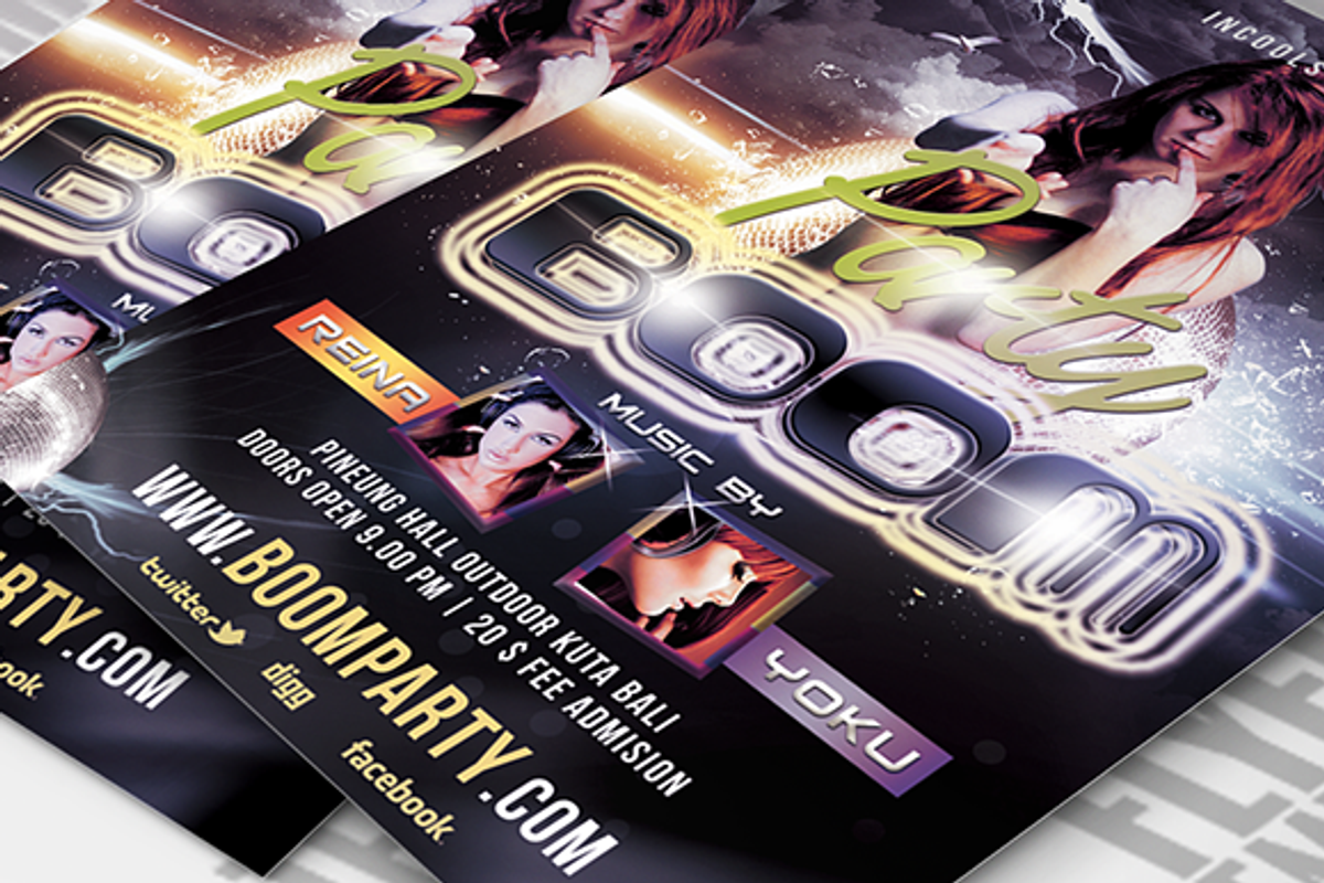 BooM Party Flyer Template, a Flyer Template by temphall (Photo 2 of 2)
