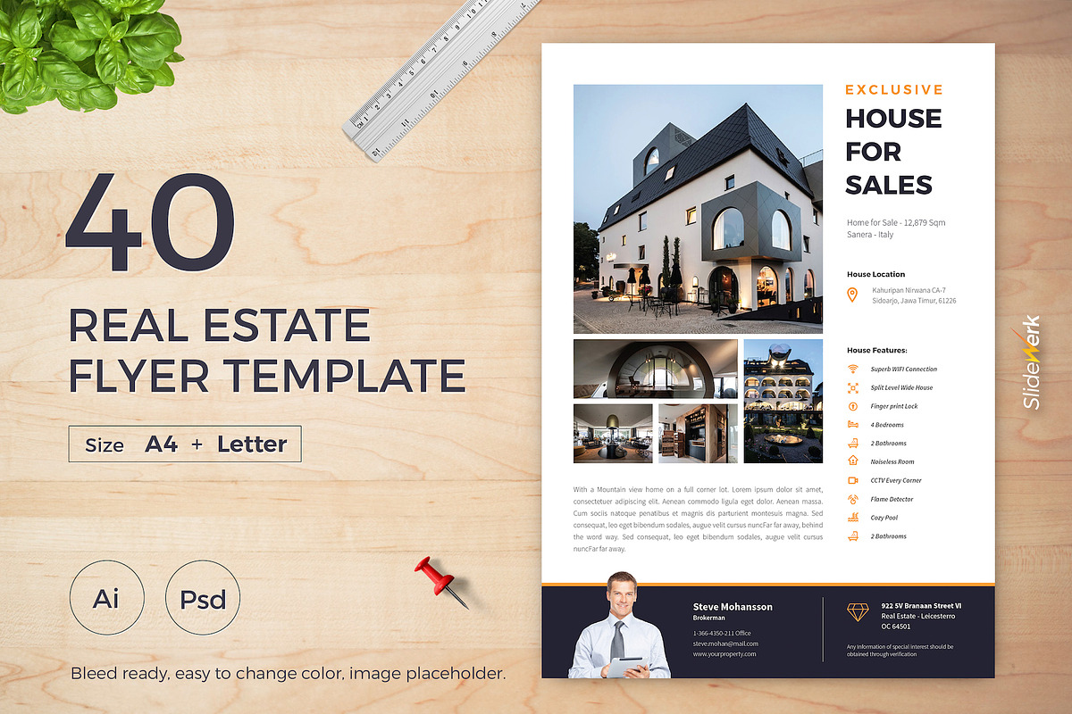 Real Estate Flyer 40, a Flyer Template by Slidewerk