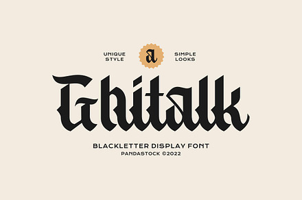 Ghitalk - Classic Lettering, a Blackletter Font by Imoodev