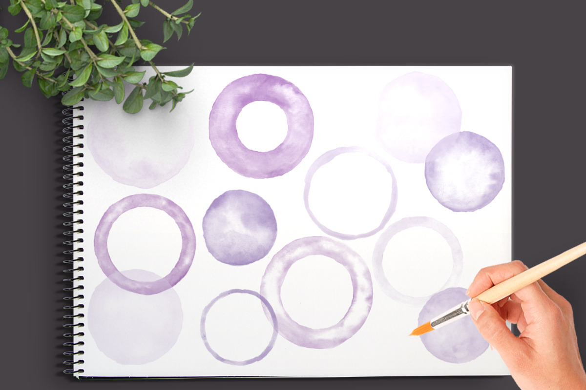 Watercolor Photoshop Brushes Circles preview 5