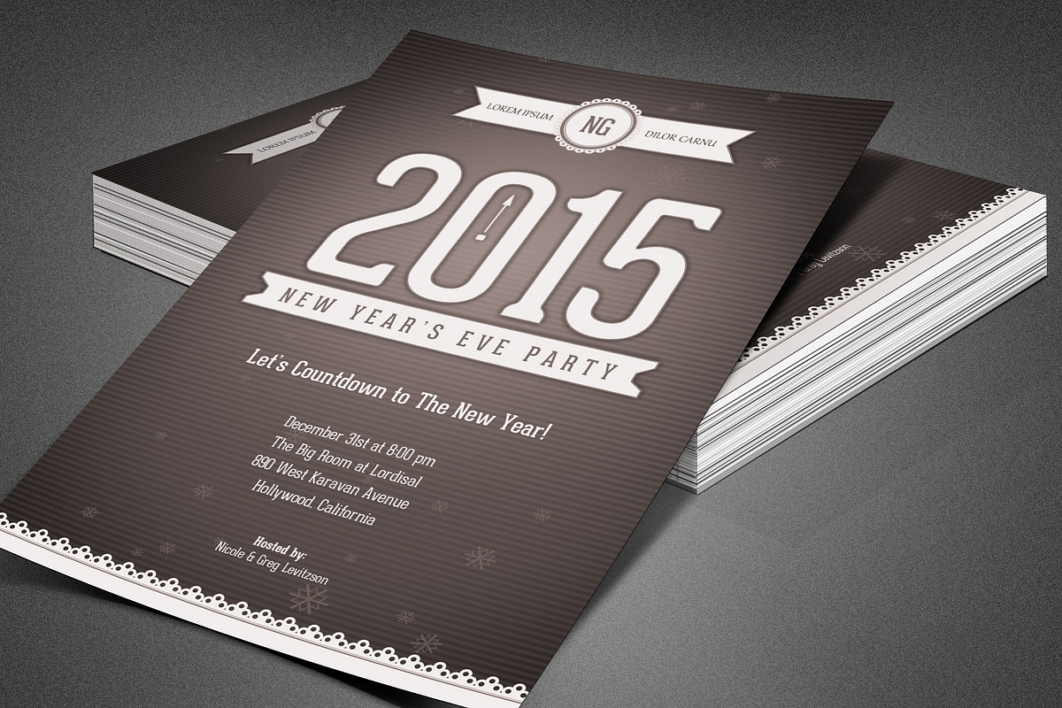 Retro New Year's Eve Party Flyer, a Flyer Template by loswl (Photo 2 of 6)