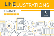 Finance - Line Illustrations Bundle, an iPhone Mockup by Boyko Pictures (Thumbnail 1 of 12)