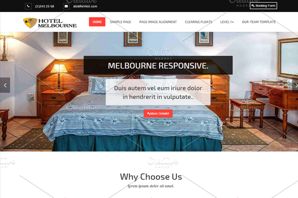 Hotel-Melbourne WordPress theme, a WordPress Template by ASIATHEMES (Photo 1 of 9)