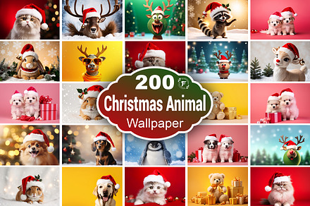 Christmas Animal Wallpaper, a Wallpaper Graphic by Forhadx5