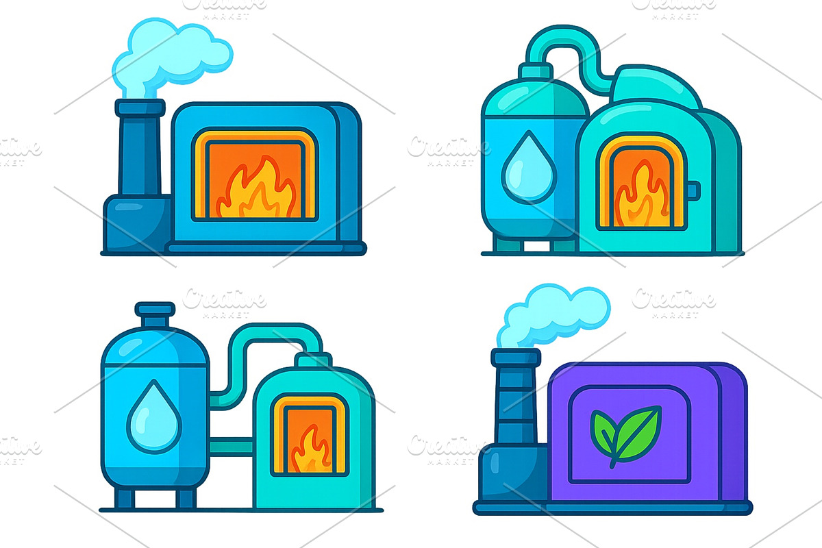 Various types of heating systems, an Illustration by ZinetroN