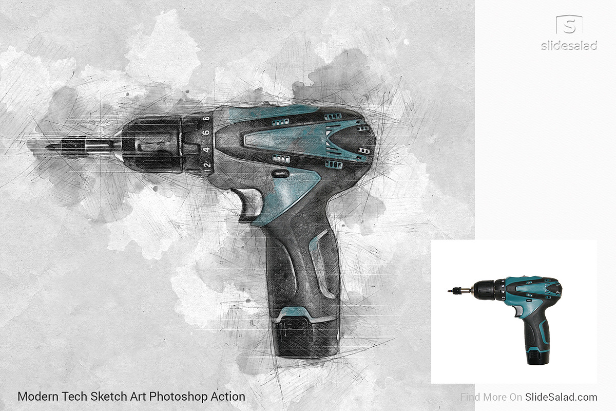 Tech Sketch Art Photoshop Action, an Action Add-On by SlideSalad (Photo 40 of 49)