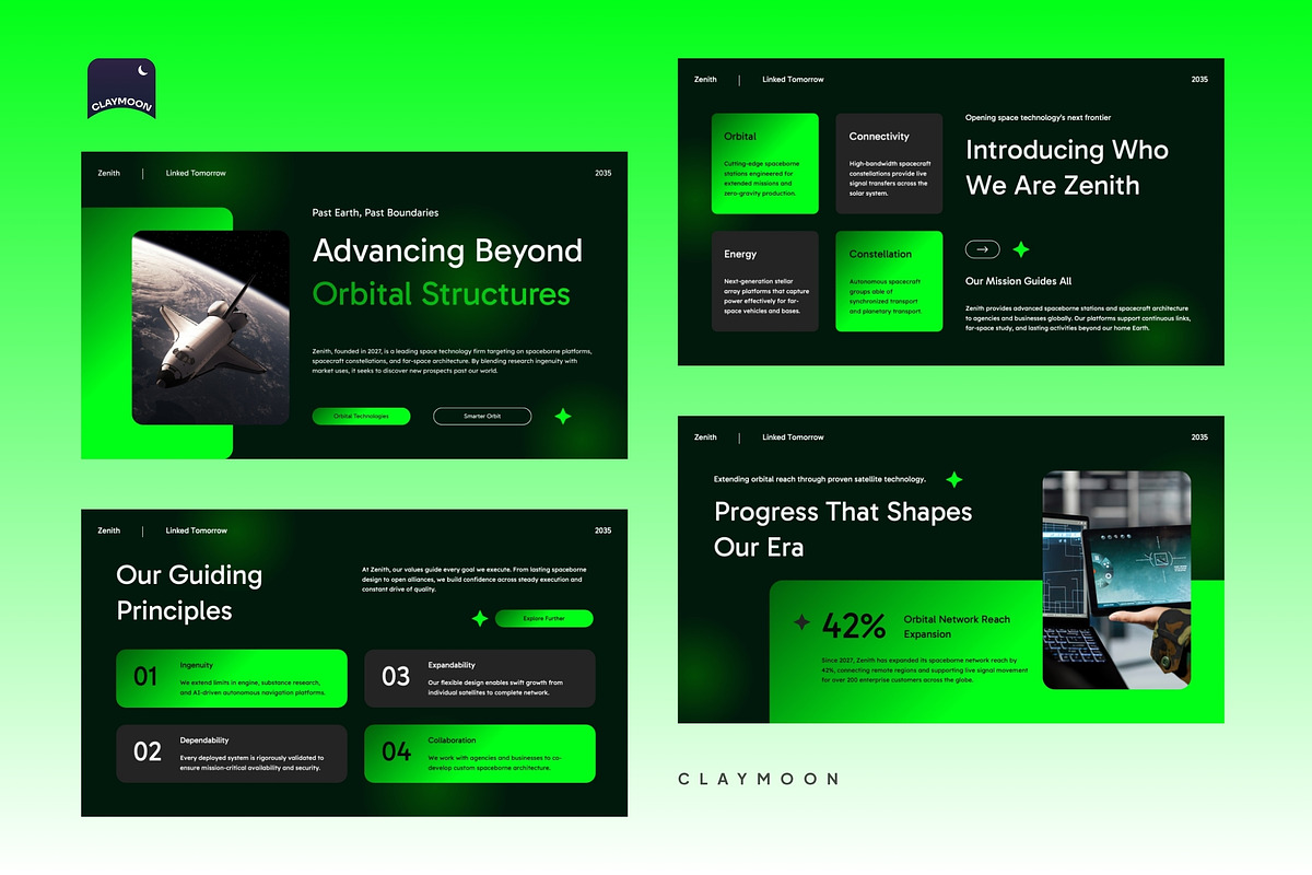 Space Technology Company Profile, a Presentation Template by Claymoon Lab (Photo 3 of 7)