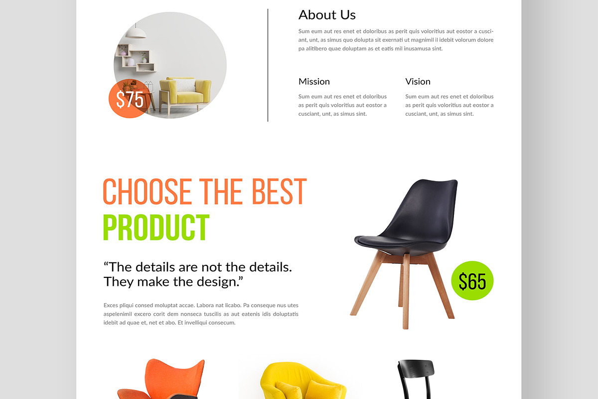 Interior Furniture Agency Landing Pa, an UI Kit Template by CreativeShaper (Photo 3 of 6)