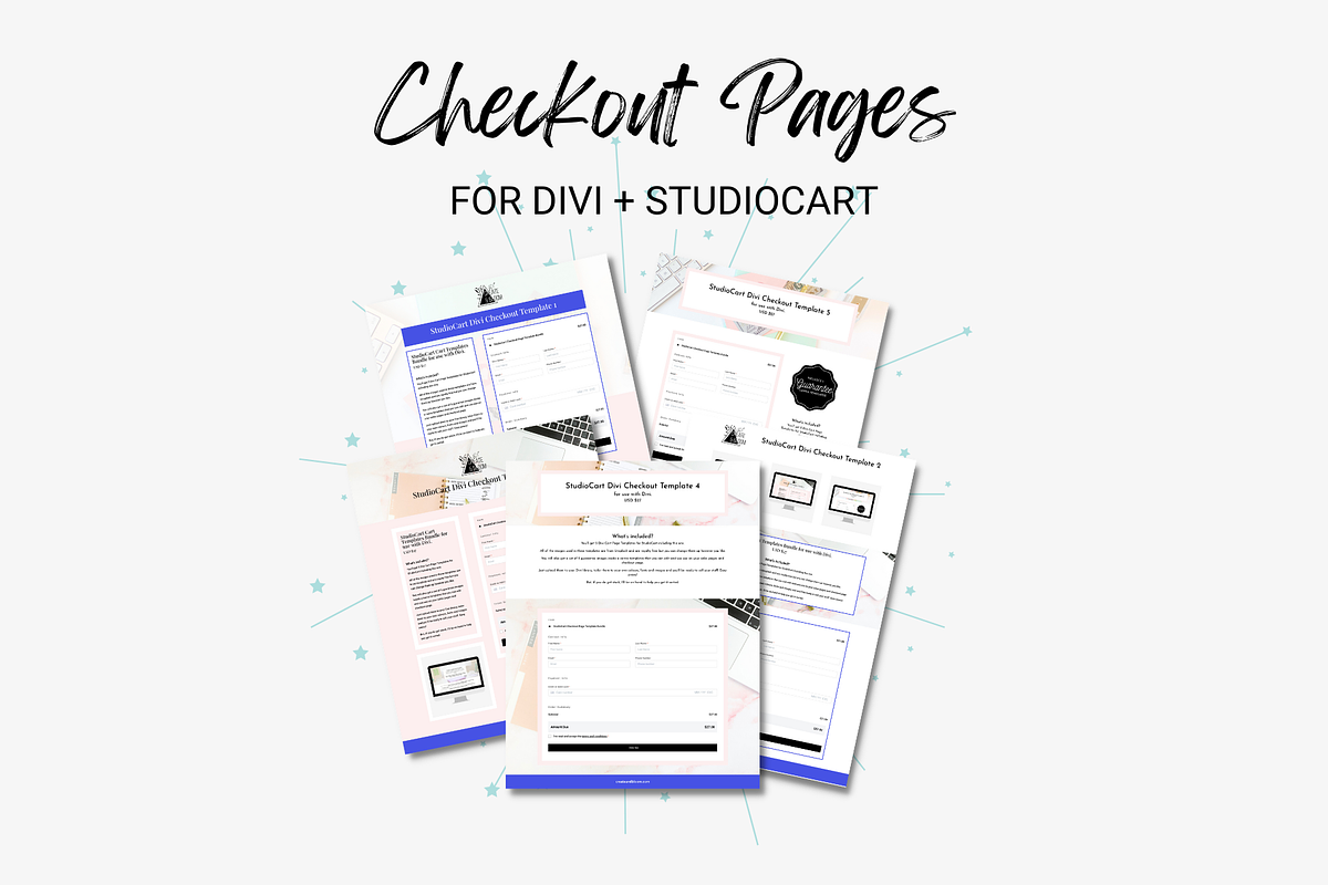 Divi StudioCart Checkout Templates, a Landing Page Template by Create & Bloom (Photo 1 of 6)