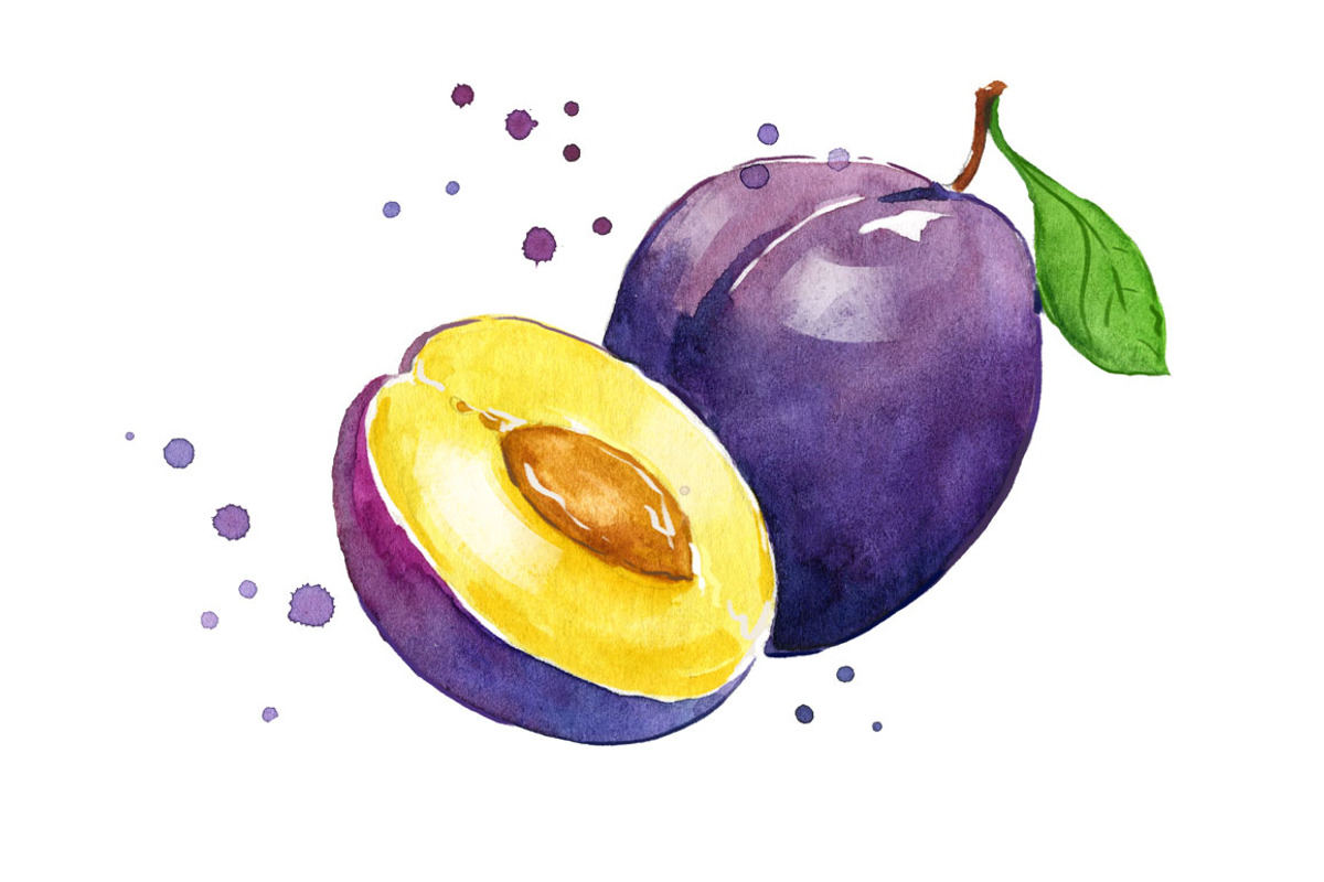 Set of purple foods, watercolor, a Food Illustration by Kamenuka (Photo 2 of 4)