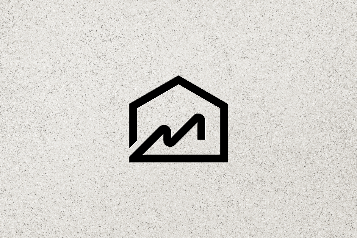 Minimalist Letter M with House Logo