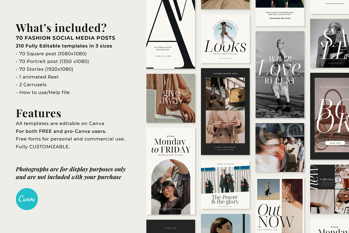 Fashion Social Media Templates CANVA, a Templates & Theme by Paper Flowers Studio (Photo 7 of 8)