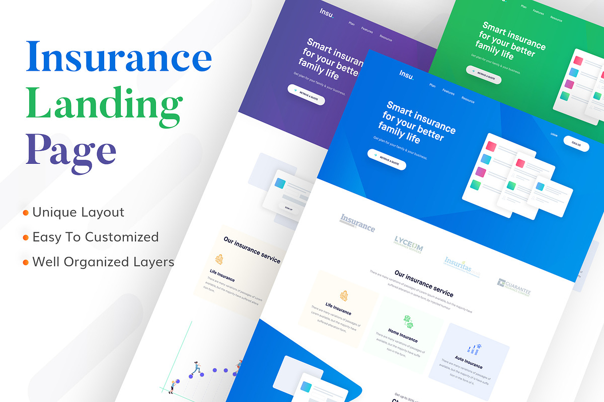 Insurance Landing Page, a Landing Page Template by Sujun Baidyaa (Photo 1 of 4)