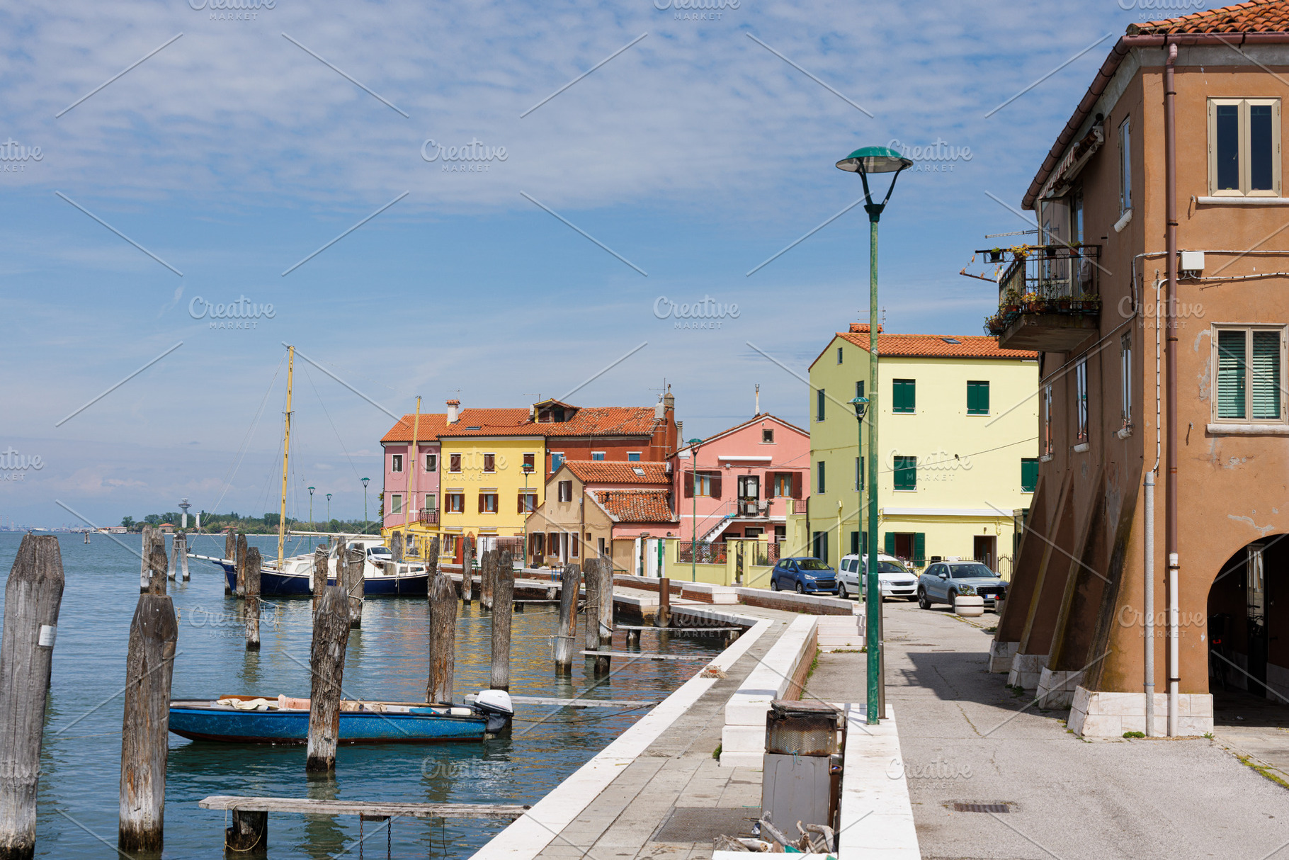 View of the colorful town of Pellestrina, an Architecture Photo by Bepslabor